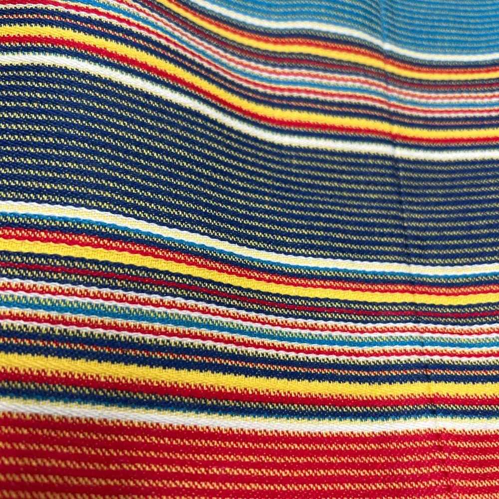 70s Vintage Ellen Tracy Pleated Mini Skirt Striped Red‎ Blue Women's Size 25